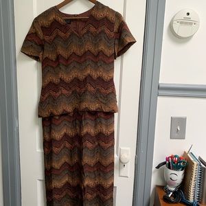 vintage-style shirt skirt combo